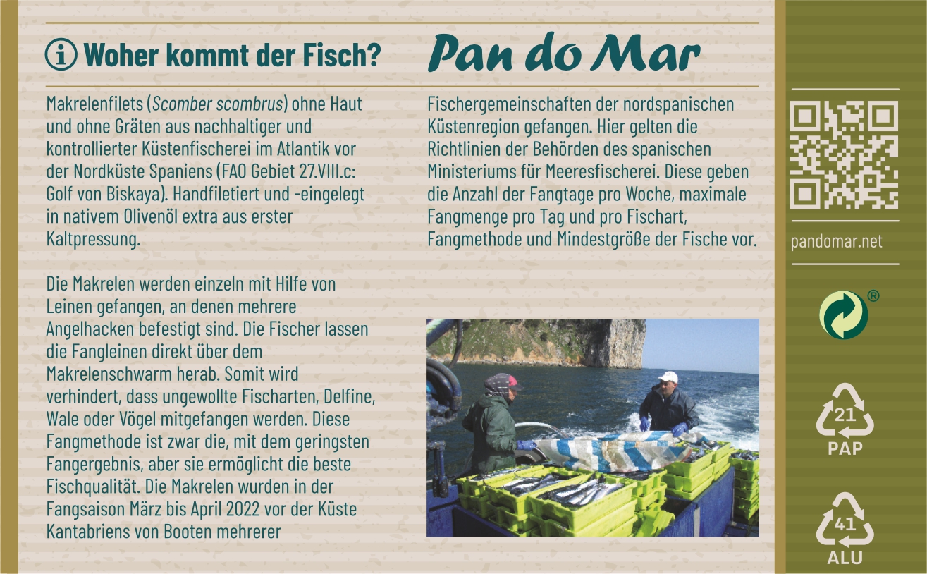  Makrelenfilets in Bio-Olivenöl 120g